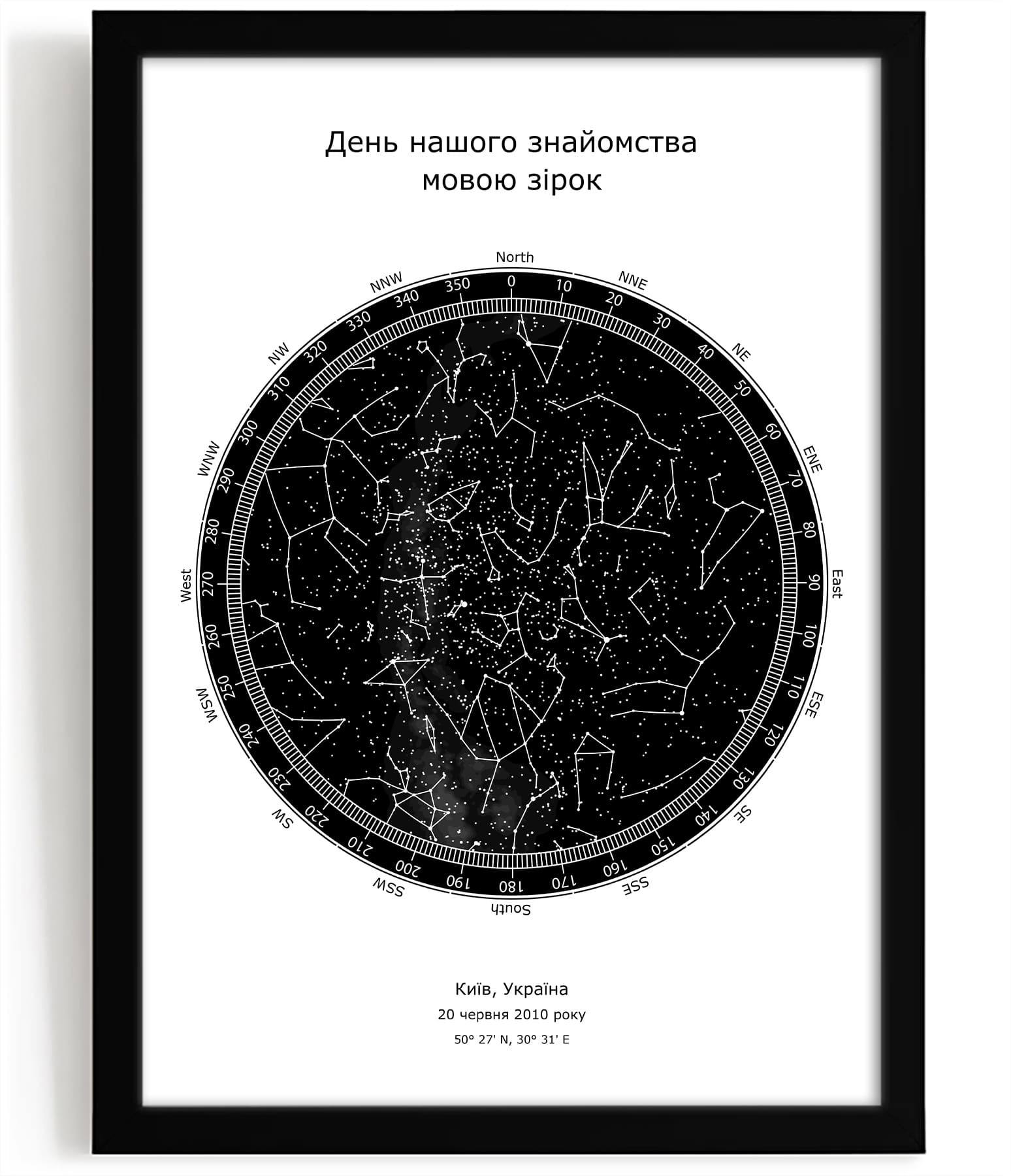 Зоряна карта &laquo;Компас на білому&raquo;